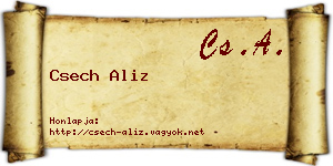 Csech Aliz névjegykártya